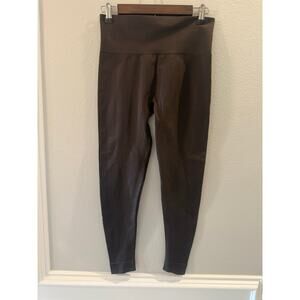 Set Active Dark Brown Sculptflex Leggings Sz L Seamless Ribbed Sides